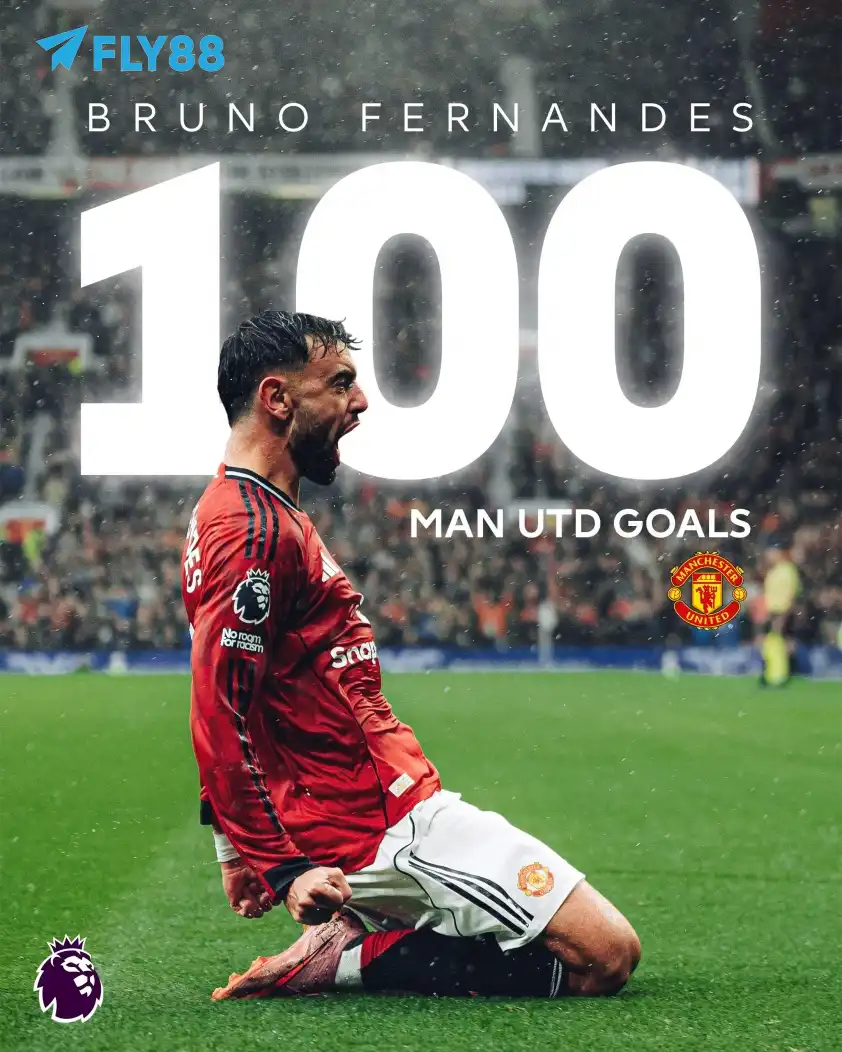 Cầu thủ người Bồ Đào Nha cán mốc 100 bàn thắng cho MU (Ảnh: X).